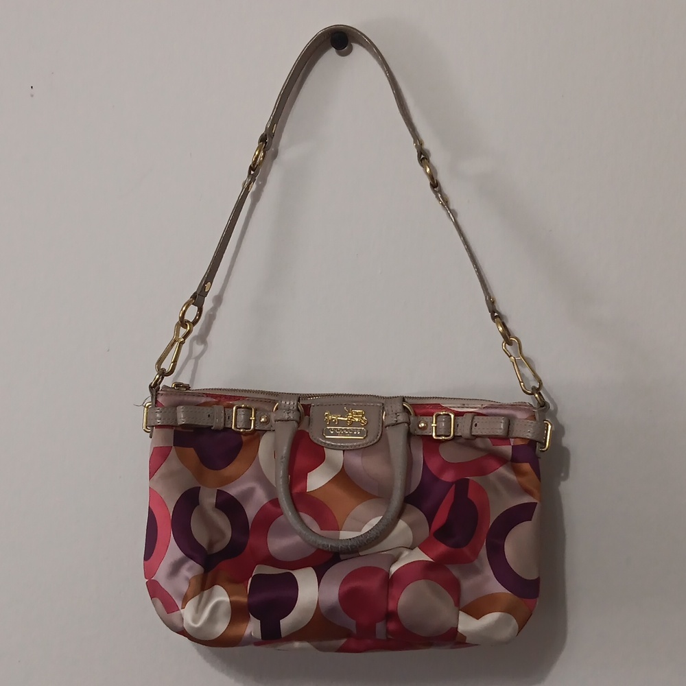 Coach Madison Op Art Sophia Shoulder Satchel Handbag Multicolor